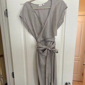 Wilfred • Grey Wrap Linen Jumpsuit